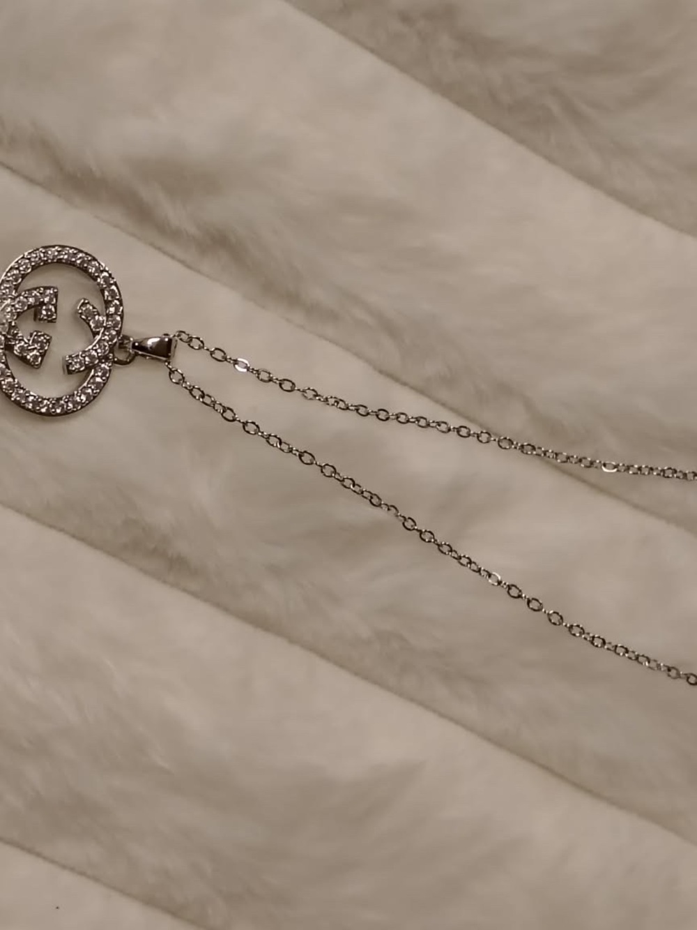 Crystal Circle  Pendant Necklace - Silver